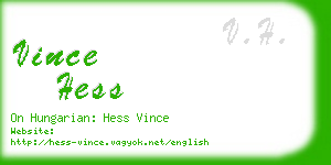 vince hess business card